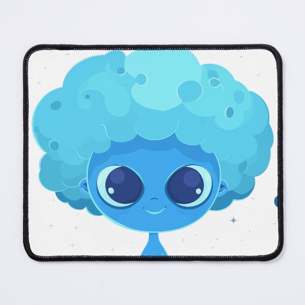 Item preview, Blue alien with an afro designed and sold by Zen Lael.