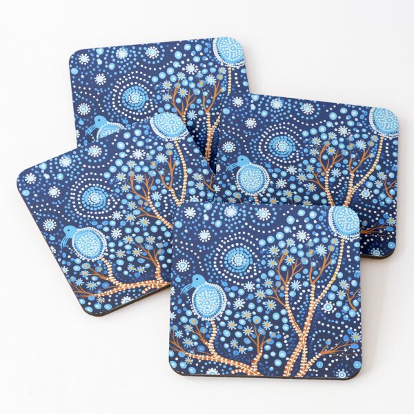 Item preview, Aboriginal Inspired Dot Art - Blue Berry Tree designed and sold by GrinGalore.