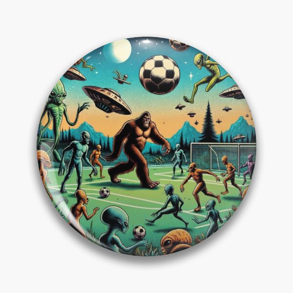 Aperçu de l'œuvre Football intergalactique | Bigfoot et les extraterrestres | OVNI | Croire créée et vendue par ShopCoolStop.
