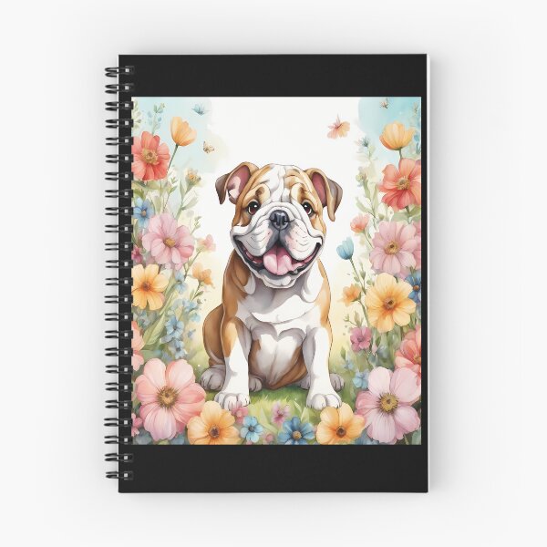 Item preview, Colorful Flowers Background Bulldog Cute Bulldog Art  designed and sold by fantasticdesign.