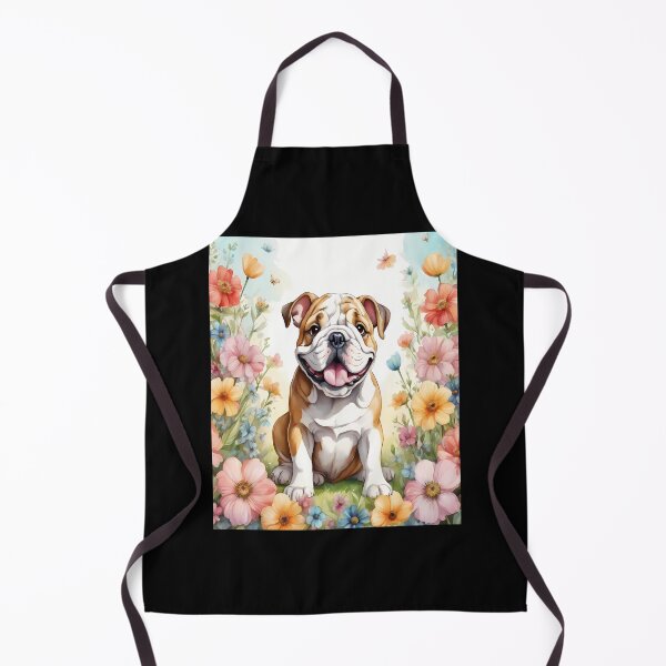 Item preview, Colorful Flowers Background Bulldog Cute Bulldog Art designed and sold by fantasticdesign.