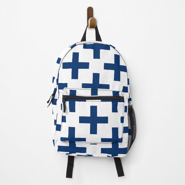 Item preview, Blue White Finland Cross Plus Finnish Language Geometric Helsinki Nordic Scandinavian Pattern designed and sold by PenguinForests.