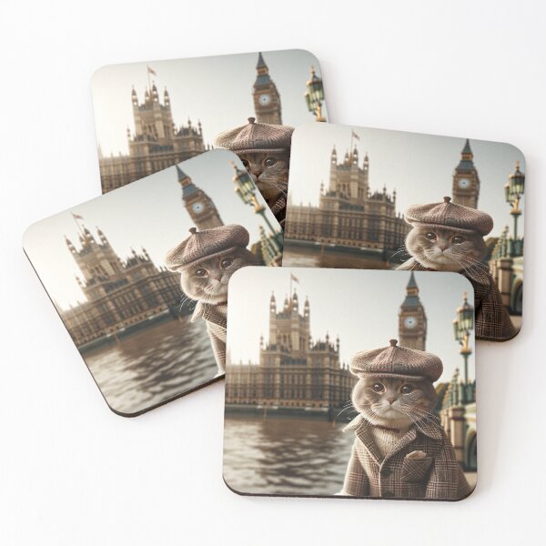 Item preview, Dapper Cat's Stylish Day Out at Big Ben designed and sold by catontheroof.