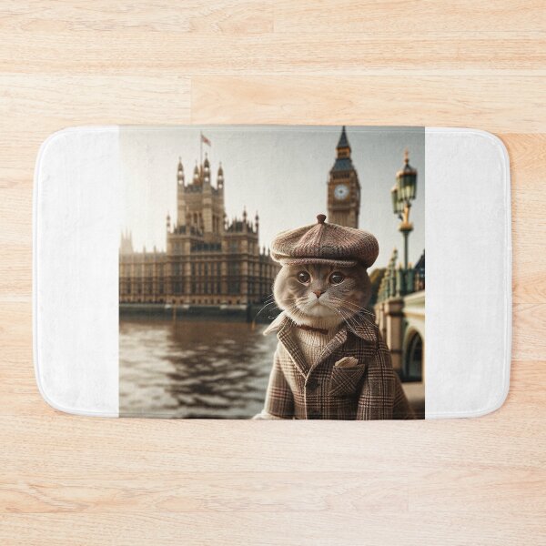 Item preview, Dapper Cat's Stylish Day Out at Big Ben designed and sold by catontheroof.