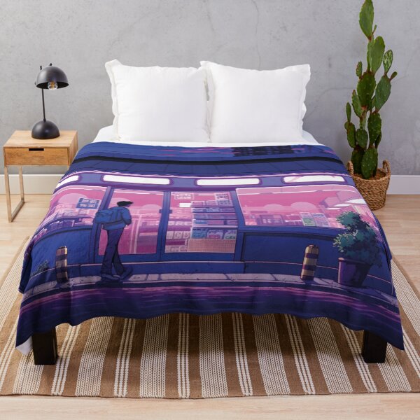Item preview, Japanese supermarket at night, anime illustration designed and sold by Mauswohn.