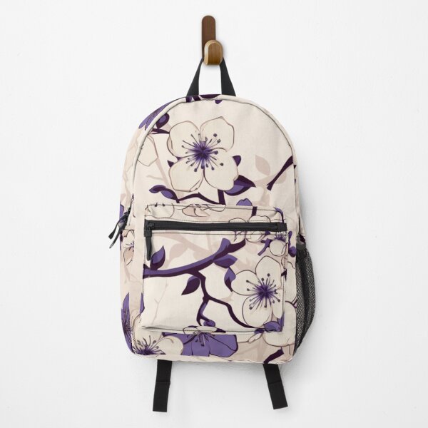 Item preview, Violet and Beige Oriental Cherry Blossoms on Beige and Chinese Wedding Double Happiness | Japanese Sakura designed and sold by GrinGalore.