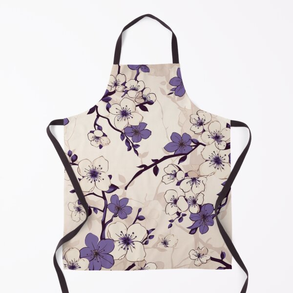 Item preview, Violet and Beige Oriental Cherry Blossoms on Beige and Chinese Wedding Double Happiness | Japanese Sakura designed and sold by GrinGalore.
