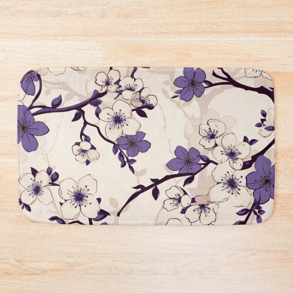 Item preview, Violet and Beige Oriental Cherry Blossoms on Beige and Chinese Wedding Double Happiness | Japanese Sakura designed and sold by GrinGalore.
