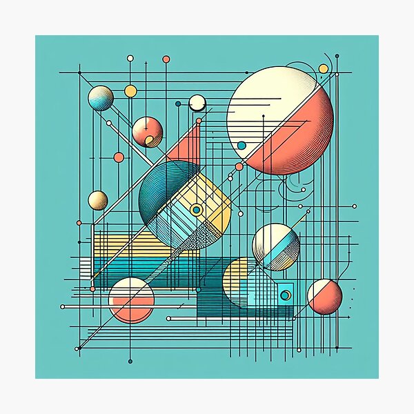 Artikelvorschau, Geometrischer Kosmos: Harmonie von Formen und Farben entworfen und verkauft von Lyavalio.