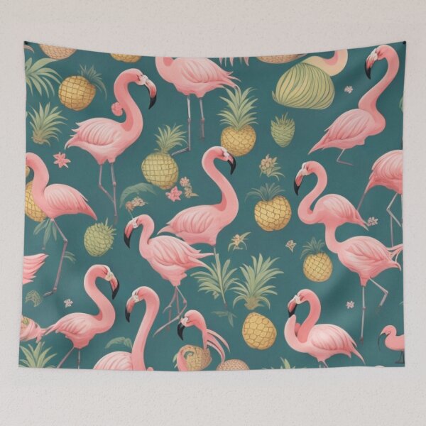 Item preview, Summer Fun: Flamingos and Pineapples Patterns designed and sold by asbno19.