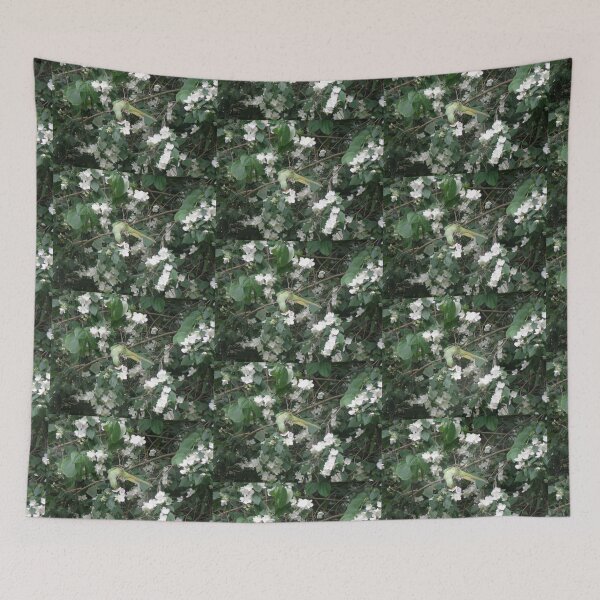 Item preview, Green Parakeet Eating Pretty Flowers designed and sold by naturegallery.