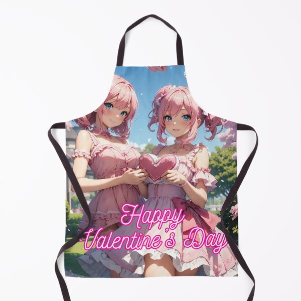 Item preview, Sweet Anime Girl Couple wishing "Happy Valentine's Day" - 1 designed and sold by StellaArtz.