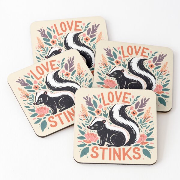 Item preview, Love stinks, skunk with floral design designed and sold by PrintSoulDesign.
