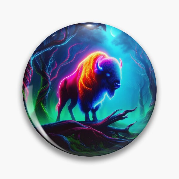Artikelvorschau, Neon-Bison entworfen und verkauft von Truck Stop One.