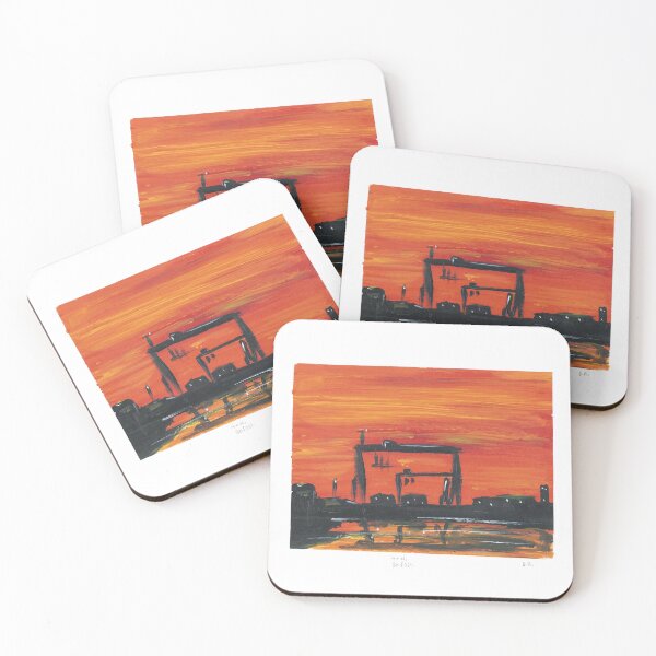 Item preview, Harland & Wolff Cranes in Belfast. Acrylic on paper. designed and sold by DebTheZeb.