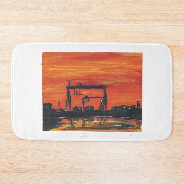 Item preview, Harland & Wolff Cranes in Belfast. Acrylic on paper. designed and sold by DebTheZeb.