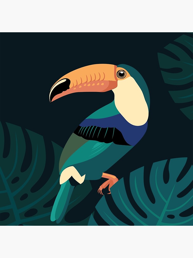Aperçu 2 sur 2. Impression rigide avec l'œuvre Toucan - Sombre créée et vendue par emiliewhite.