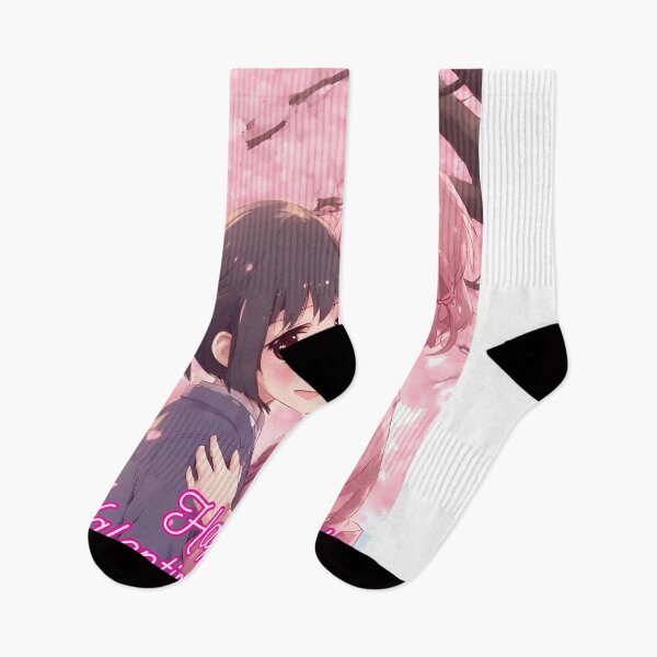 Item preview, Sweet Anime Girl Couple wishing "Happy Valentine's Day" - 2 designed and sold by StellaArtz.