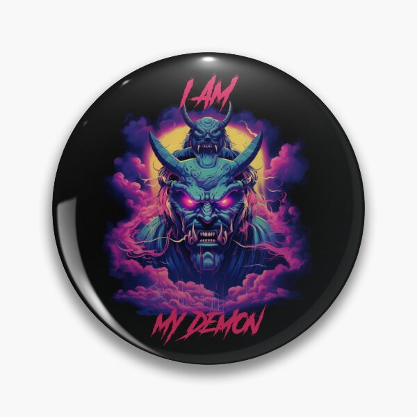 Item preview, I am my demon Synthwave Cyberpunk designed and sold by GlitchGrotesque.