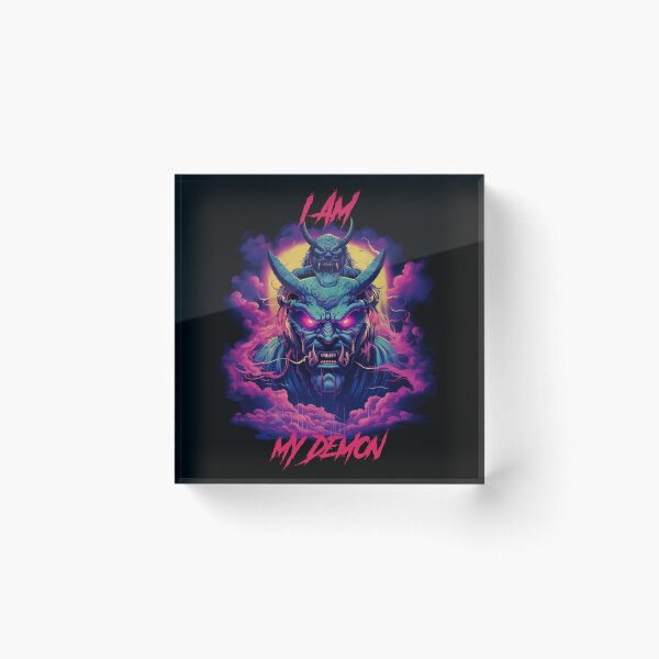 Item preview, I am my demon Synthwave Cyberpunk designed and sold by GlitchGrotesque.
