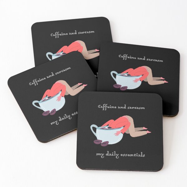 Item preview, Caffeine and sarcasm, my daily essentials. designed and sold by UnCoverDesign.