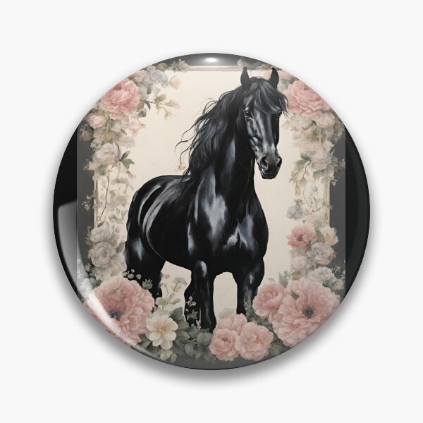Item preview, Friesian Horse With Flowers Colorful Design designed and sold by EarthArtDesigns.
