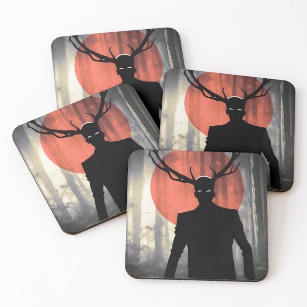 Item preview, Hannibal Wendigo with Antlers Red Moon Silhouette designed and sold by orionlodubyal.