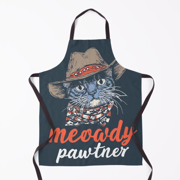 Item preview, Meowdy Pawtner - Cat in a Cowboy Hat Illustration, Retro Vintage designed and sold by PrintShangri-La.