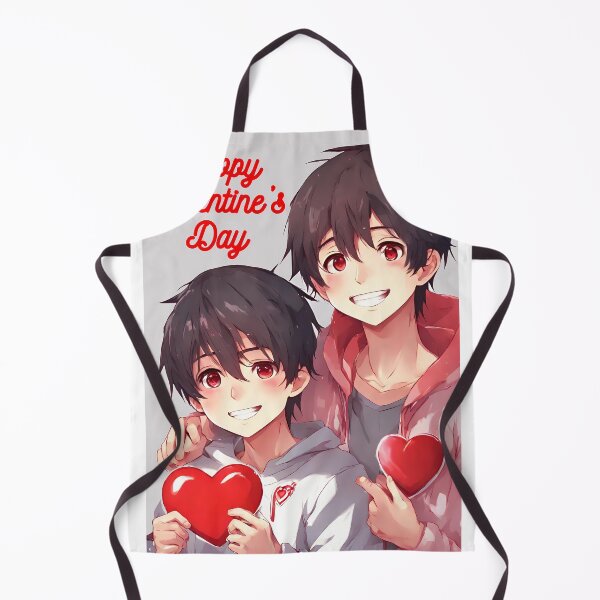 Item preview, Cute Anime Boy Couple wishing "Happy Valentine's Day" - 1 designed and sold by StellaArtz.