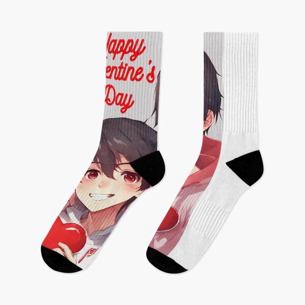 Item preview, Cute Anime Boy Couple wishing "Happy Valentine's Day" - 1 designed and sold by StellaArtz.