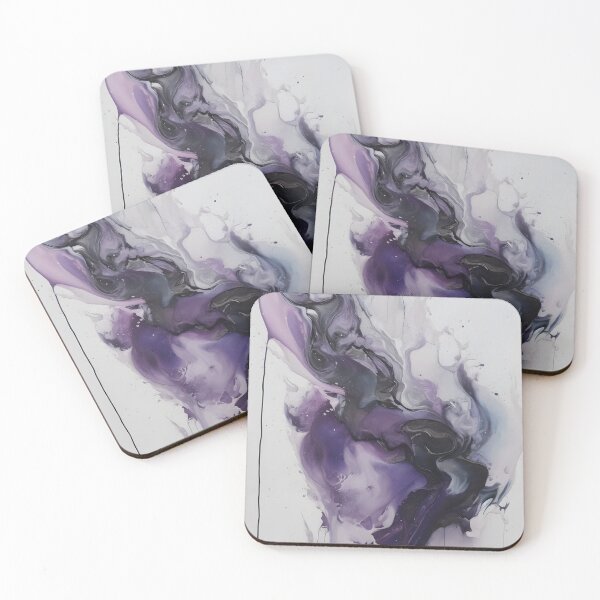Item preview, Ethereal Fluidity: Silver and Purple Essence designed and sold by GodoAbstractArt.
