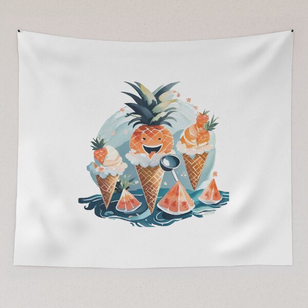 Item preview, Cheerful Pineapple İce-Cream Cones designed and sold by omerfdln34.
