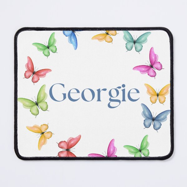 Item preview, Georgie surrounded by colourful butterflies designed and sold by Fionamyles.