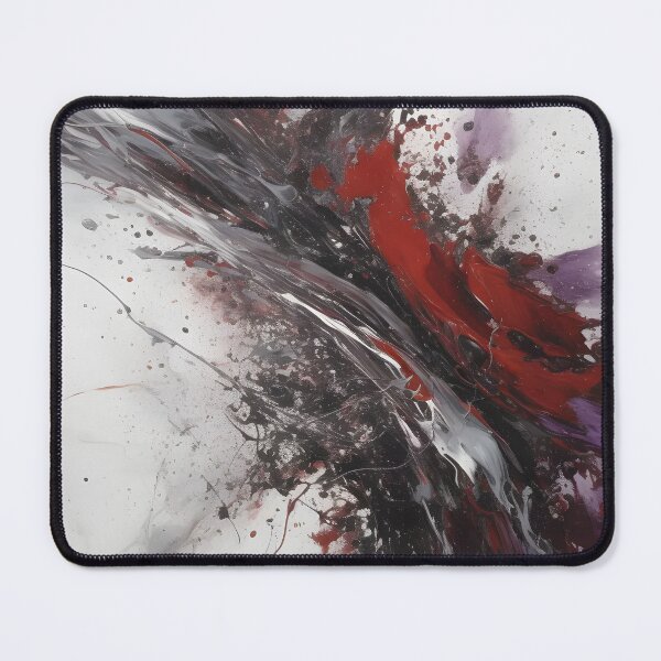 Item preview, Crimson Elegance: Silver and Charcoal Harmony designed and sold by GodoAbstractArt.