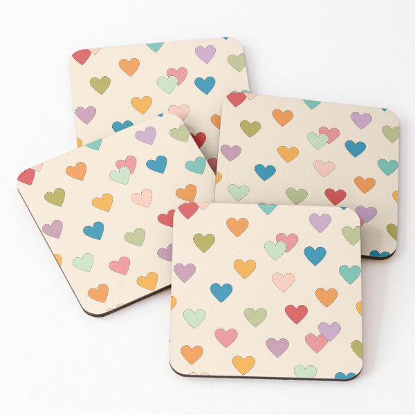 Item preview, Multicolored Hearts Pattern designed and sold by Megs Lang.