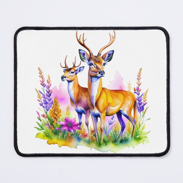 Item preview, Beautiful Deer Bucks in the Spring Watercolor Paint designed and sold by HippieFarms11.
