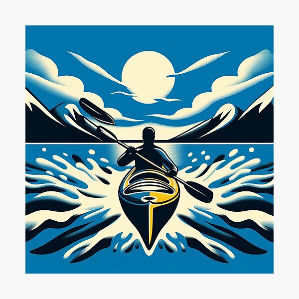 Item preview, Midnight Paddle: The serene beauty of a moonlit kayak run. designed and sold by VistaMar.