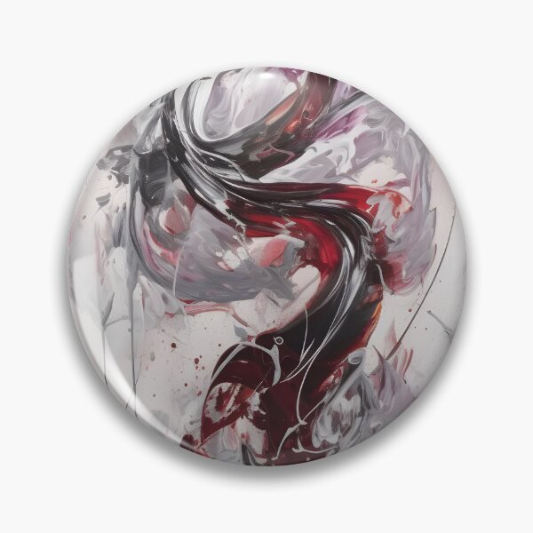 Item preview, Silhouette of Serenity: Silver and Crimson Dance designed and sold by GodoAbstractArt.
