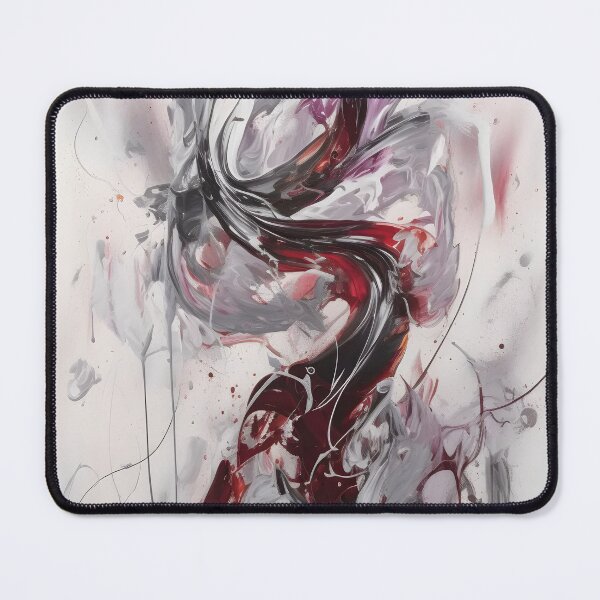 Item preview, Silhouette of Serenity: Silver and Crimson Dance designed and sold by GodoAbstractArt.