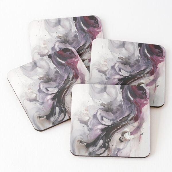 Item preview, Crimson and Silver: A Graceful Descent designed and sold by GodoAbstractArt.