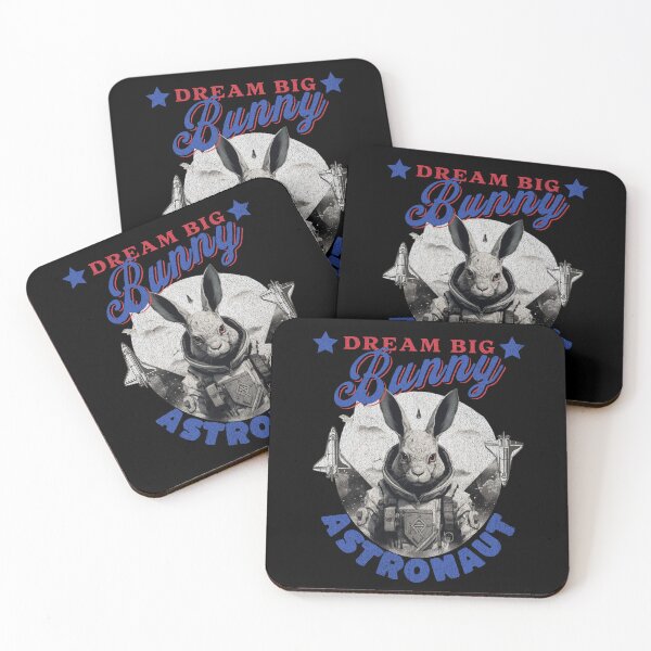 Item preview, BUNNY ASTRONAUT - DREAM BIG - RETRO BLACK AND WHITE ANIMAL  designed and sold by justyna-s28.