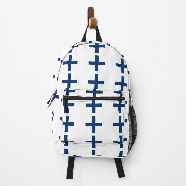 Item preview, Blue White Finland Flag Cross Grid Plus Finnish Language Nordic Clean Calm Pattern designed and sold by PenguinForests.