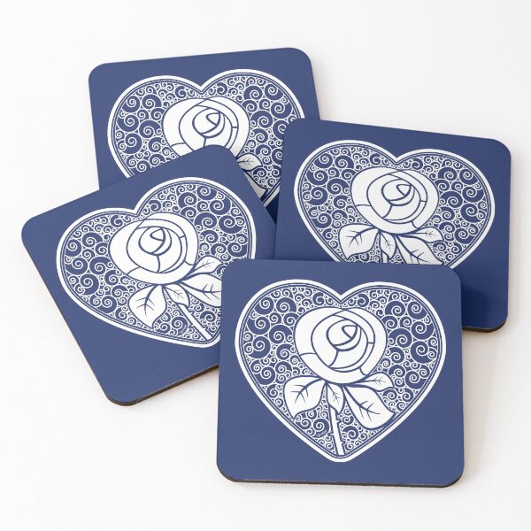 Item preview, LOVE HEART (Rose) - Navy designed and sold by ifourdezign.