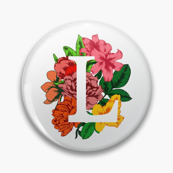 Item preview, Capital letter L monogram with peony and lily flower designed and sold by CutieBlue.