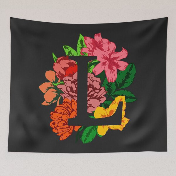 Item preview, Capital letter L monogram with peony and lily flower designed and sold by CutieBlue.