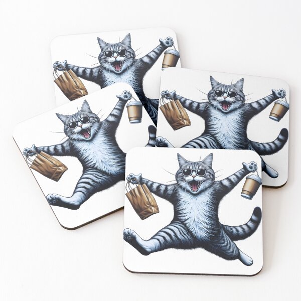 Item preview, Streetart cat is surprised (no background version)  designed and sold by Inkstorm-London.