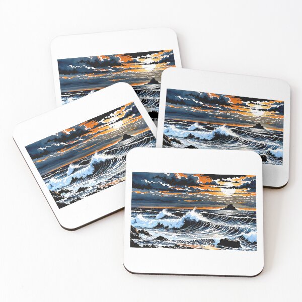 Item preview, Moody Charcoal Seascapes: Embrace the Ocean's Fury designed and sold by PanoramaPrints.
