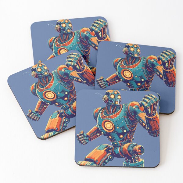 Item preview, Fist fighting vintage robot designed and sold by Inkstorm-London.