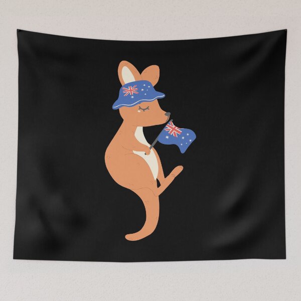 Item preview,  Happy Australia Day baby Kangaroo Australian Flag - Australia Day   designed and sold by Smix Pixels.