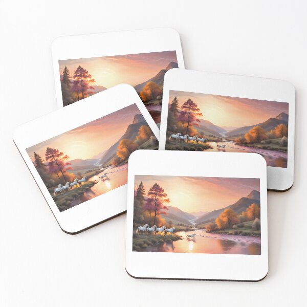 Item preview, Sunset Unicorn Serenade: Peaceful Pastel Paradise designed and sold by PanoramaPrints.